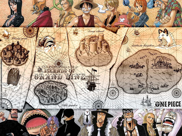 Anime, One Piece, Franky (One Piece), Monkey D. Luffy, Nami (One Piece), HD wallpaper