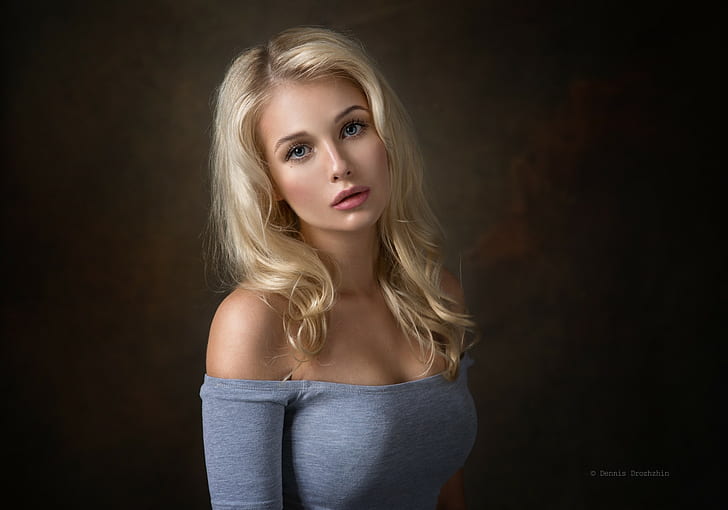 women, Dennis Drozhzhin, portrait, blonde, 500px, model, Christina, HD wallpaper