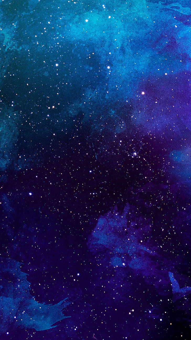 blue galaxy illustration, digital art