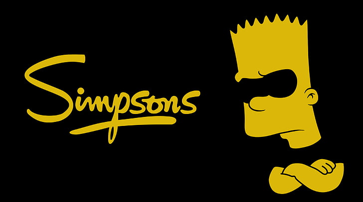 The Simpsons wallpaper, Minimalism, Black, Yellow, Bart, illustration, HD wallpaper