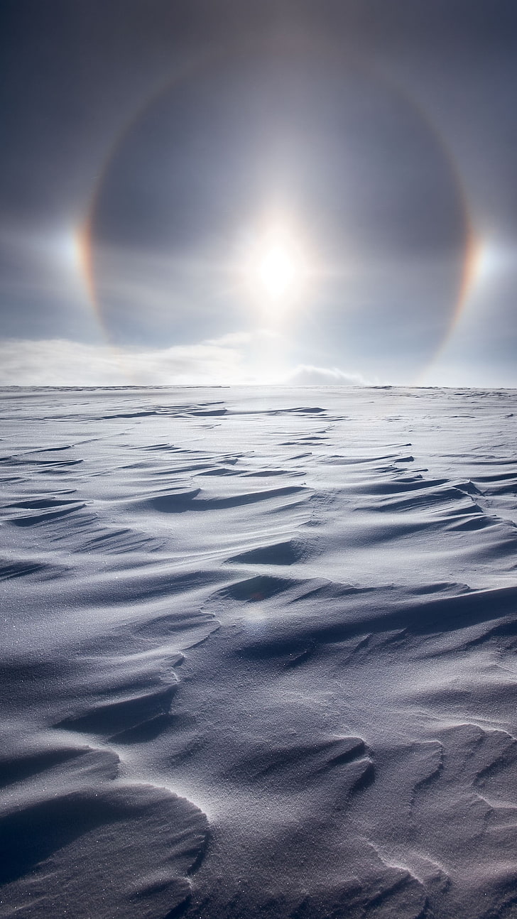 white dunes, landscape, vertical, Halo, snow, sky, beauty in nature, HD wallpaper