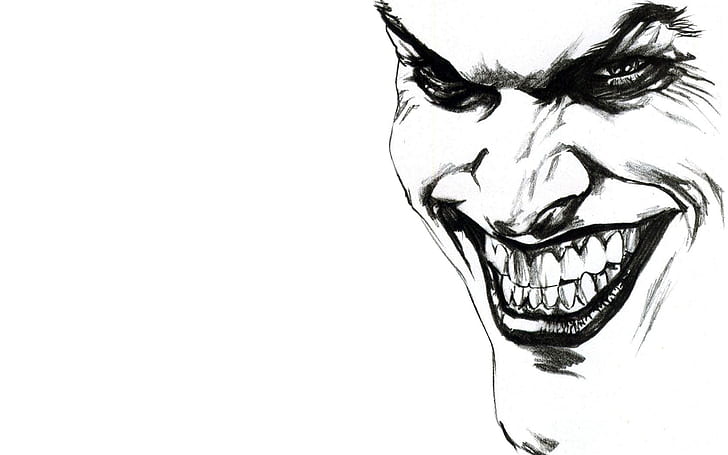 Batman HD, black and white joker drawing, comics