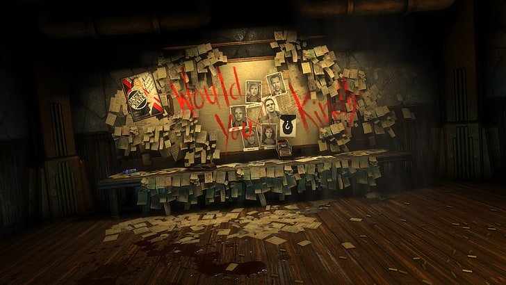 photo collage with text overlay, BioShock, video games, indoors