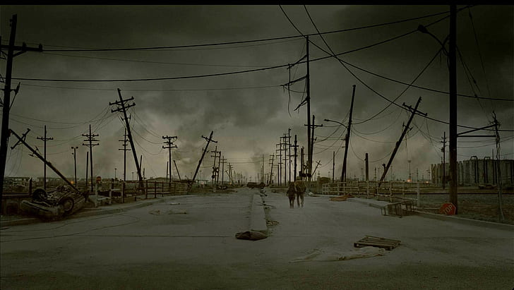 apocalyptic, building, wasteland, city, The Road (Movie)