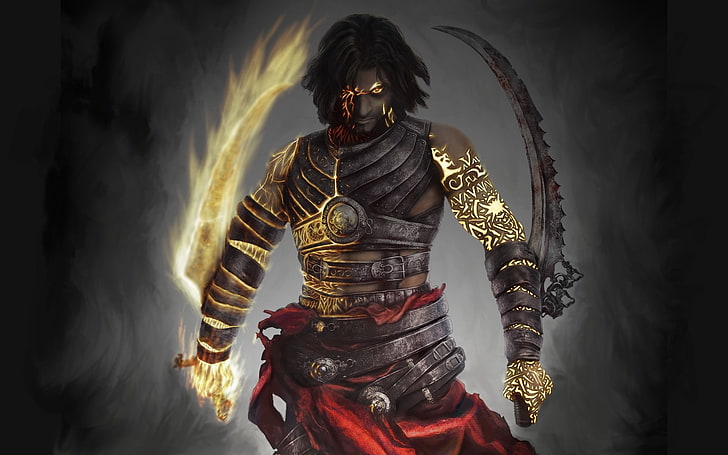 man holding blades digital wallpaper, Prince of Persia: Warrior Within, HD wallpaper