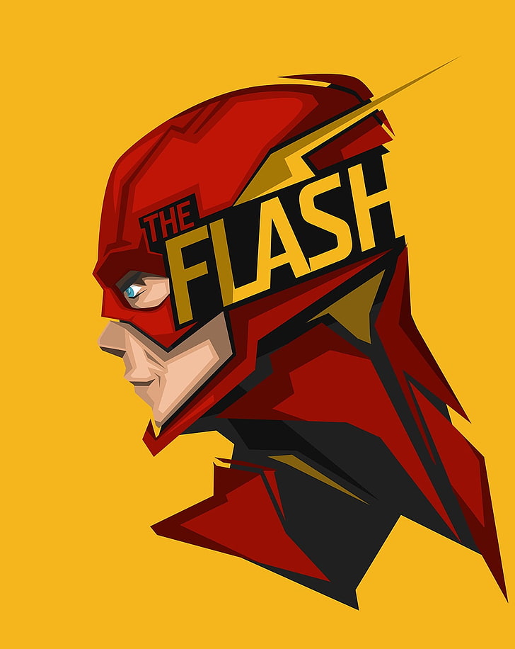 The Flash clip art, DC Comics, yellow background, colored background