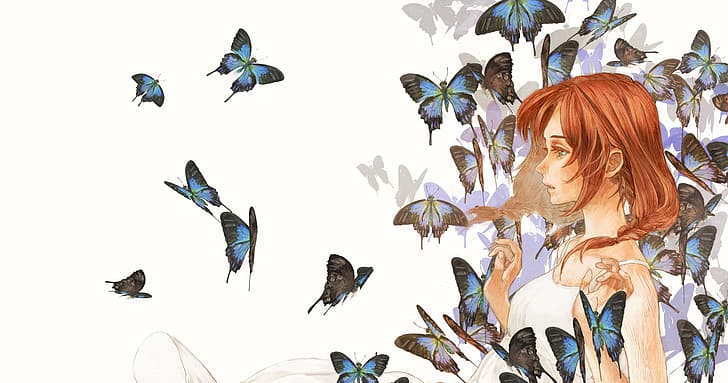 HD wallpaper: butterfly, anime, anime girls | Wallpaper Flare