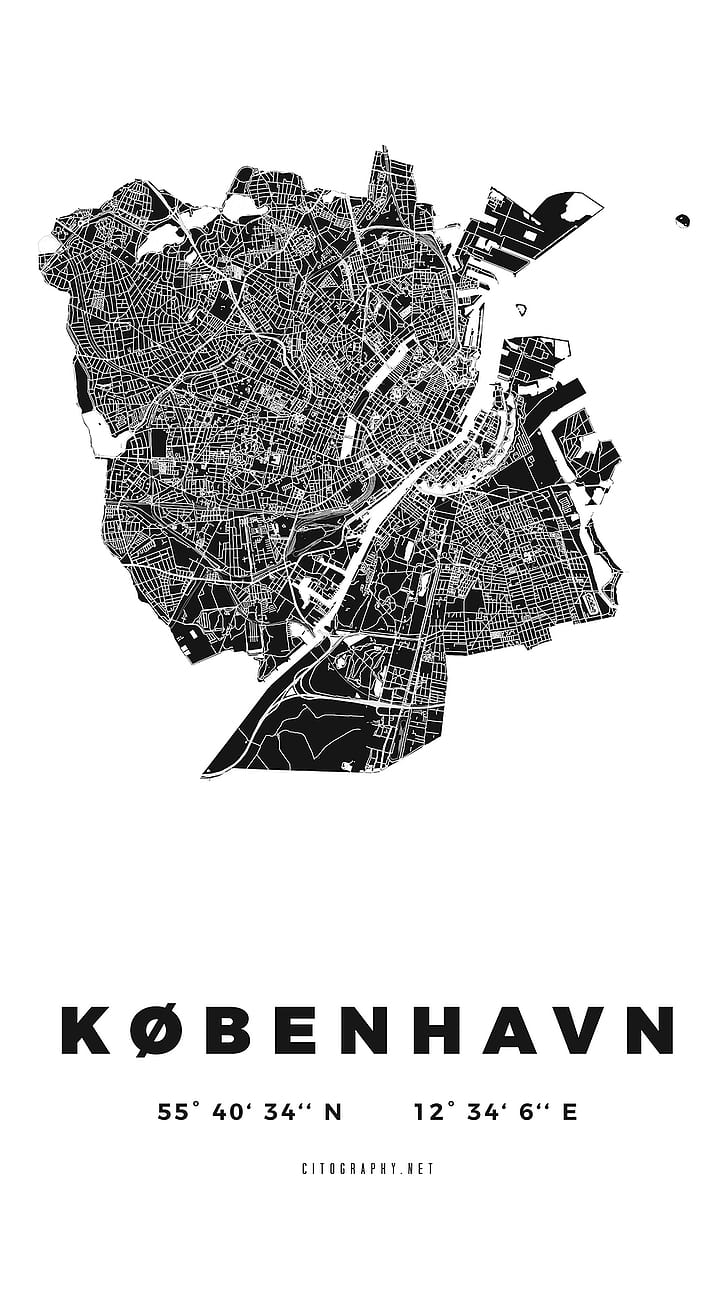 Copenhagen, København, Kopenhagen, City Map, HD wallpaper