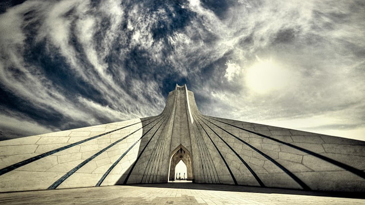 HD wallpaper: iran, tower, architecture, azadi tower, tehran, landmark, sky  | Wallpaper Flare