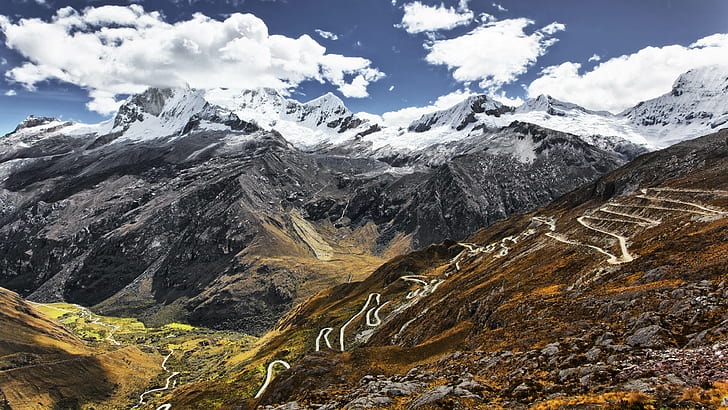 The Huascaran Portachuelo Pass National Park Located At 5,000 Meters Above Sea Level The Huandoy And Pishqo Mountains Exceed The Height Of 6,000 Meters