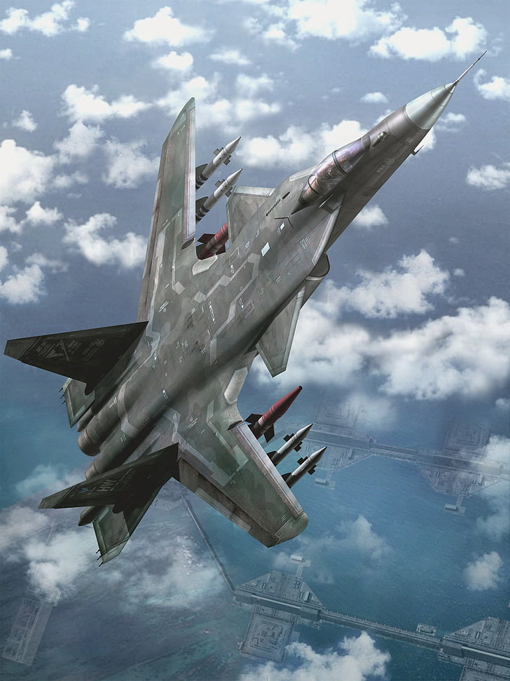gray fighter plane, jets, Airforce Delta Strike, Sukhoi Su-47, HD wallpaper