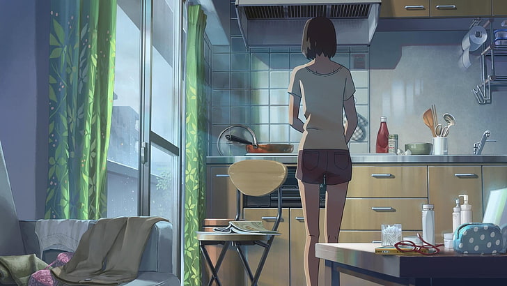 anime, Makoto Shinkai, The Garden of Words, real people, standing