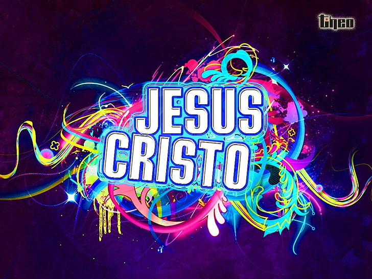 Jesus Cristo signage, Jesus Christ, colorful, illuminated, neon