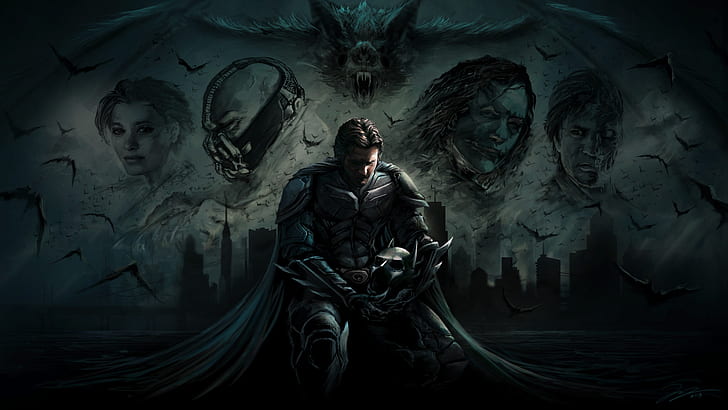 Batman, The Dark Knight Trilogy, Bane (DC Comics), Christian Bale, HD wallpaper