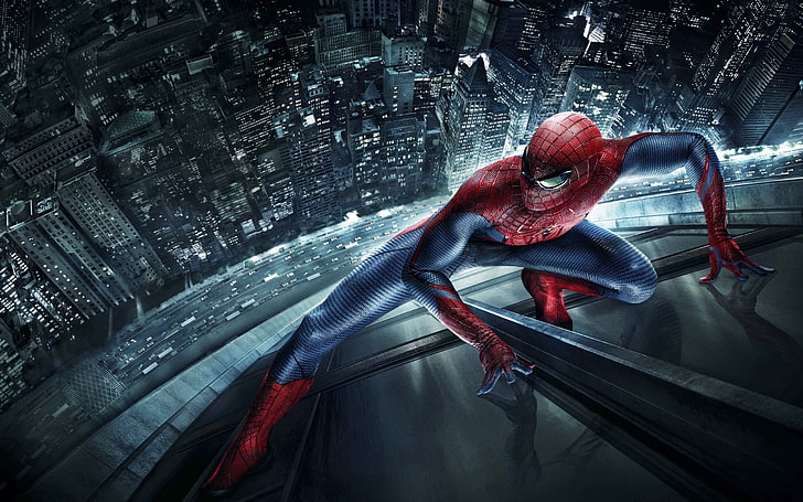 The Amazing Spider-Man digital wallpaper, red, architecture, muscular build