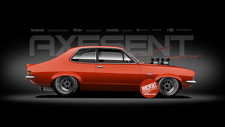 Axesent Creations, Holden LJ Torana, muscle car, drag car, render, HD wallpaper