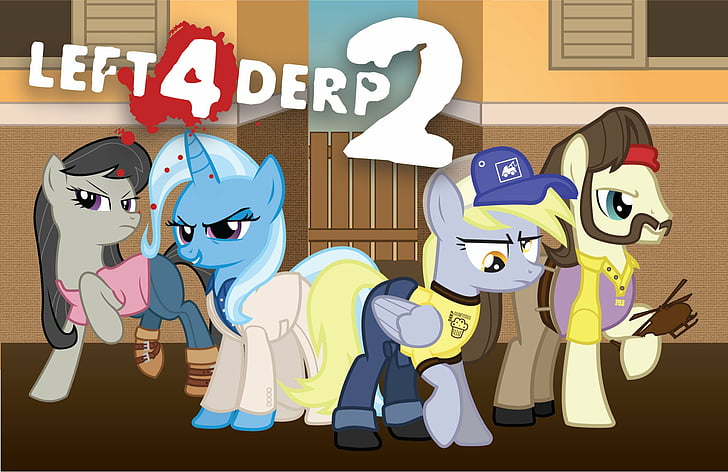 TV Show, Crossover, Derpy Hooves, Octavia Melody, Trixie (My Little Pony)
