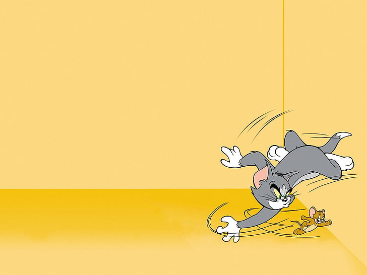 Tom and Jerry illustration, cat, Wallpaper, anger, cartoon, laughter, HD wallpaper