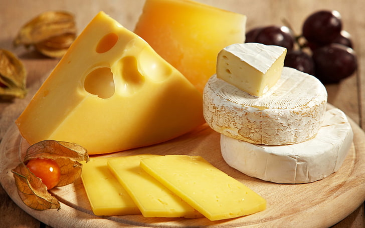 several-varieties of cheese, sliced, food, dairy Product, camembert