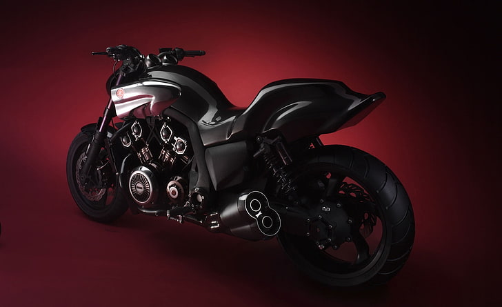 2005 Yamaha V Max Concept, black naked motorcycle, Motorcycles, HD wallpaper