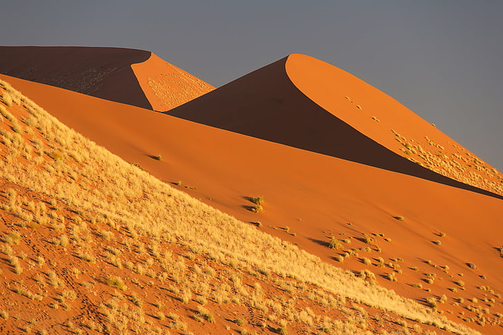 sand, the sky, the dunes, Africa, Namibia, the Namib desert, HD wallpaper