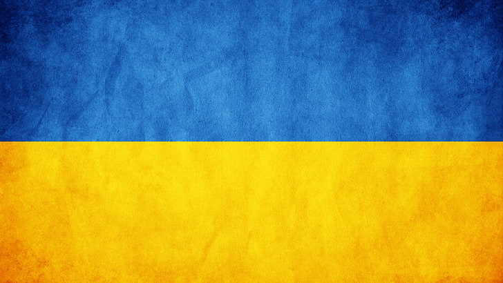 flag, Ukraine, yellow, blue, minimalism, backgrounds, textured, HD wallpaper