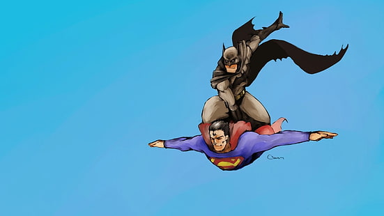 HD wallpaper: Superman and Batman wallpaper, comics, comic art, simple  background | Wallpaper Flare