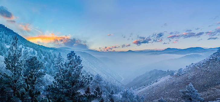 photography of hills during winter, Fog, Valley, Candle, clouds