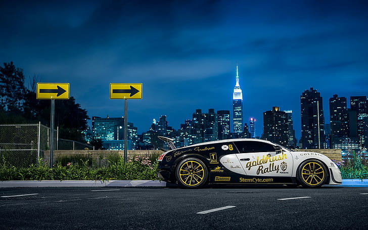 Bugatti Veyron - Supersport, NYC, Nigth, Side, New York, Pur Blanc, HD wallpaper