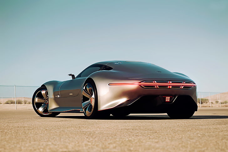 gray coupe, mercedes-benz, amg vision, gran turismo, silver stunner, HD wallpaper