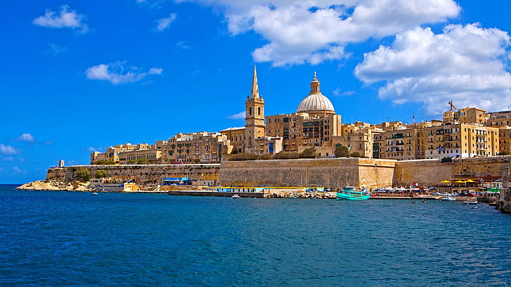 beige high-rise building, landscape, Malta, city, World Heritage Site