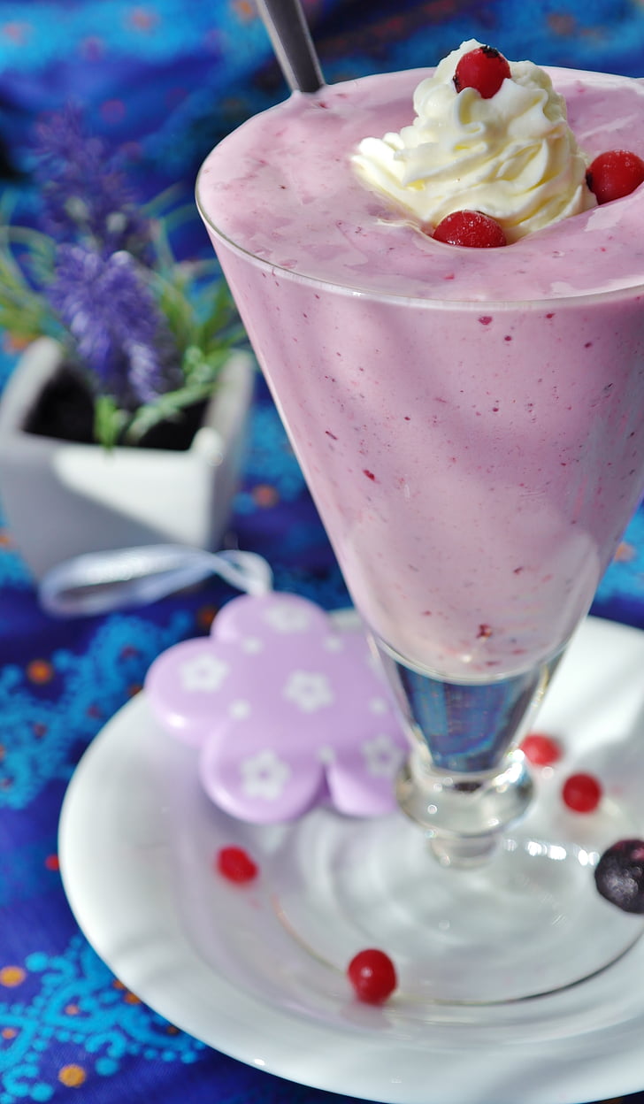 berries, berry, blur, close-up, cold, cream, creamy, cup, currants
