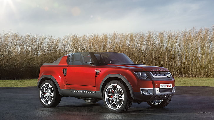 Land Rover DC100, concept cars, red cars, mode of transportation, HD wallpaper