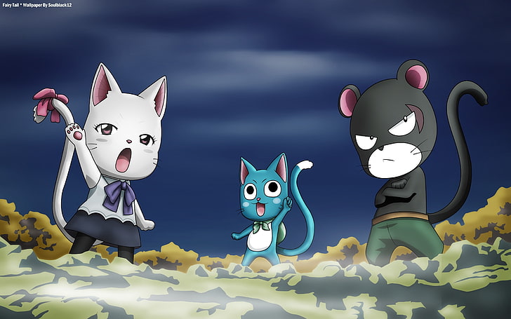 Fairytail Happy Anime Cat Flyingcat Galaxy Freetoedit - Happy Fairy Tail  Png, Transparent Png - vhv