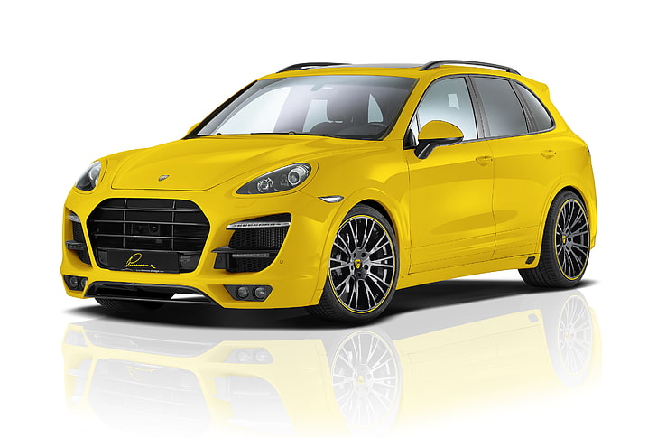 yellow sedan, porsche, porsche cayenne, lumma design, car, land Vehicle