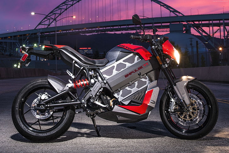 race, electric motorcycle, Victory Empulse TT - 10, electrobike, HD wallpaper