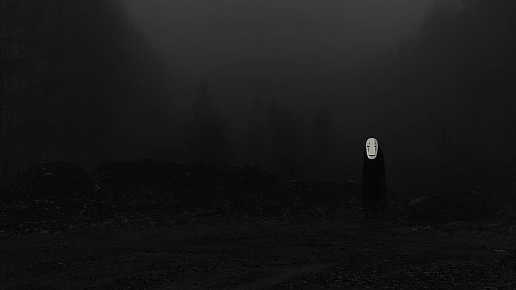 No-Face, Hayao Miyazaki, Spirited Away, dark, night, black, HD wallpaper