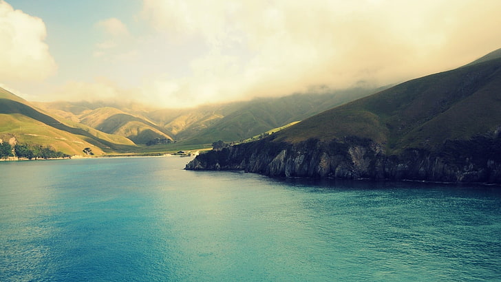 body of water, landscape, New Zealand, scenics - nature, sky, HD wallpaper