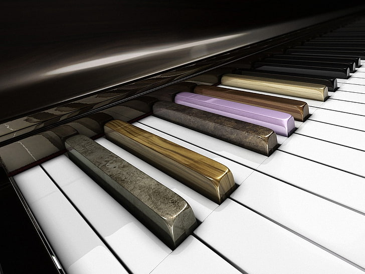piano keys, musical Instrument, classical Music, close-up, black Color
