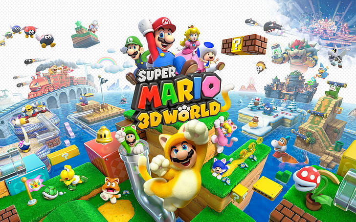 Luigi, Princess Peach, Super Mario 3D World, Super Mario Bros., HD wallpaper