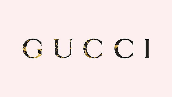 Company, gold, Gucci, logo, Simple Background, Splats