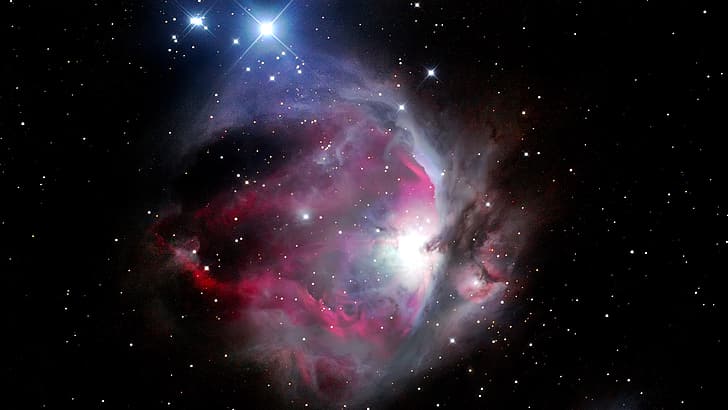 space, dark, black, stars, galaxy, Great Orion Nebula, constellation, HD wallpaper