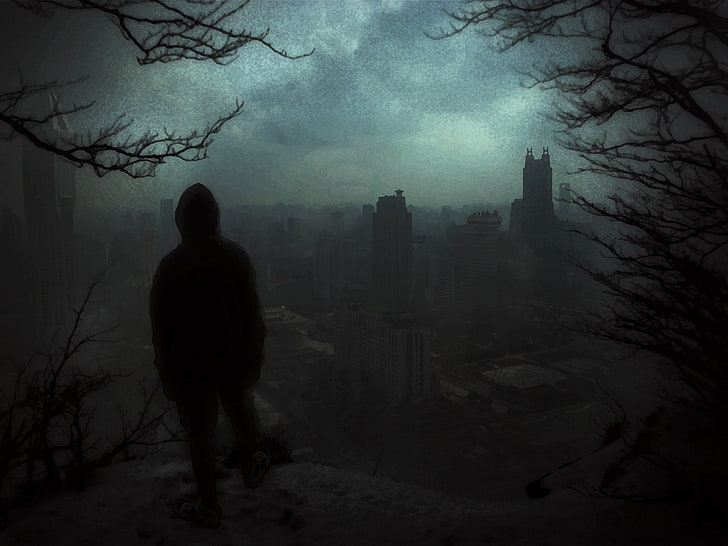 Alone, Dark, forest, Nightmare, Rear View, Shanghai, Trees