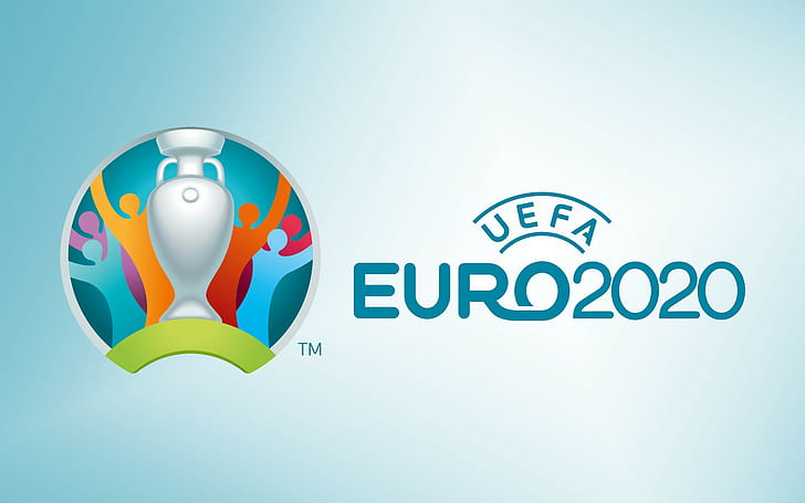 Euro 2020, logo, UEFA, cup, simple background, sport, minimalism