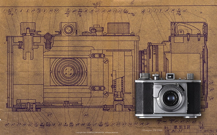 camera, schematic, diagrams, technology, photography themes, HD wallpaper