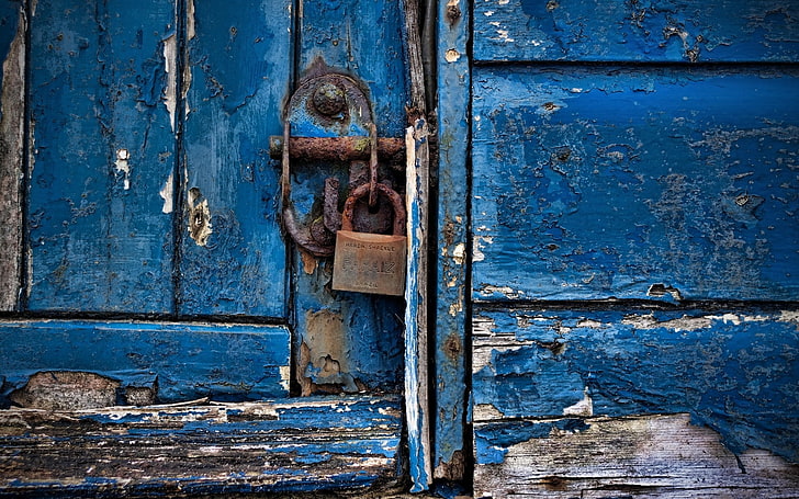 wood, wooden surface, door, blue, lockers, rust, Brazil, old, HD wallpaper
