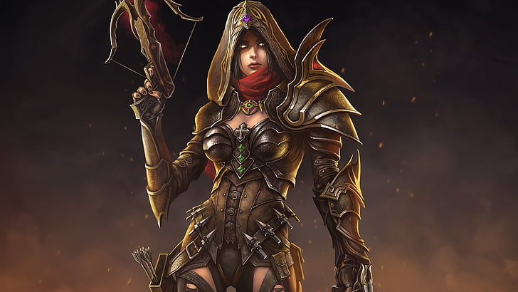 women, fantasy art, Diablo III, video games, Demon Hunter (Diablo)