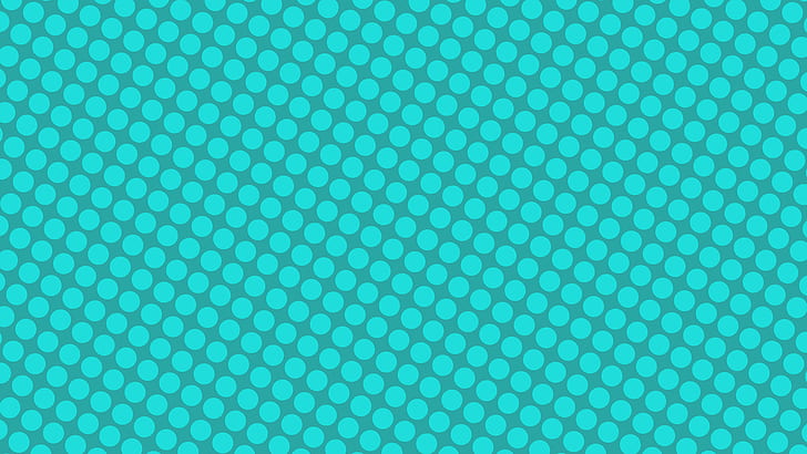 cyan, polka dots, tile, simple, cyan background, HD wallpaper