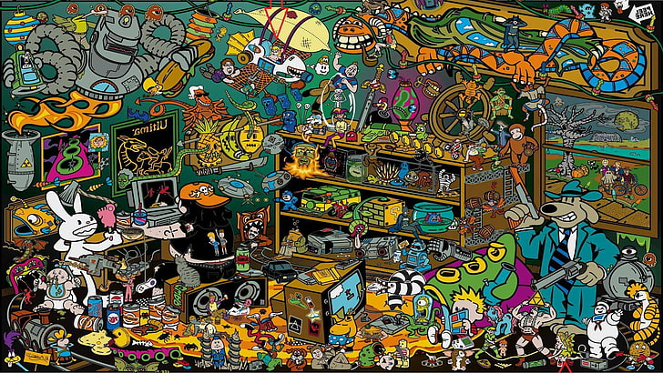 Batman, Calvin And Hobbes, Garfield, Ghostbusters, Gremlins, HD wallpaper