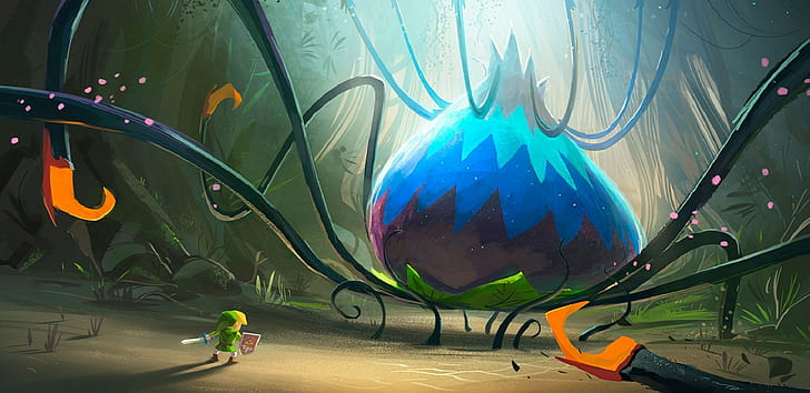 artwork, Link, The Legend of Zelda, The Legend of Zelda: Wind Waker, HD wallpaper